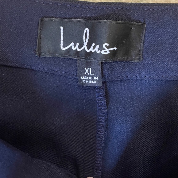 Lulu’s Kick It Navy Blue High Waisted Work Pant Size XL - Picture 4 of 5